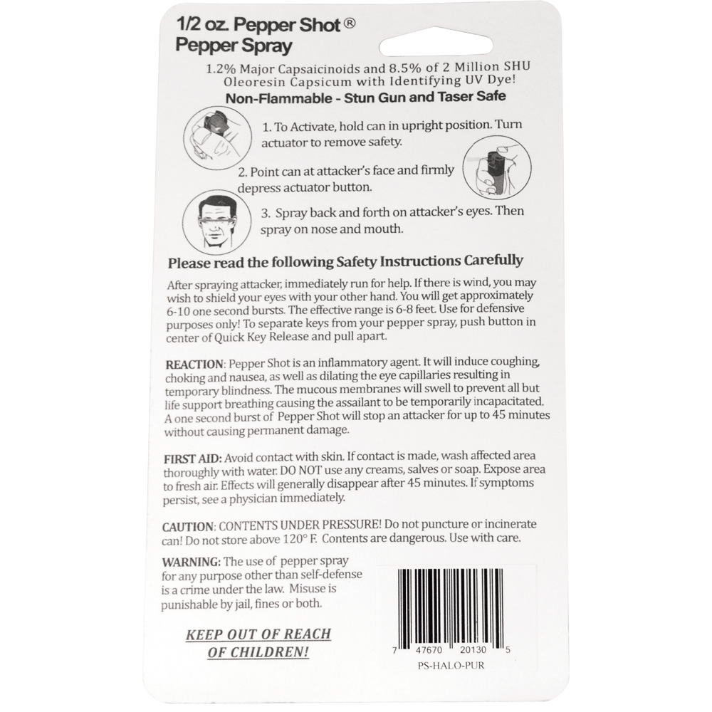 Pepper Shot 1.2% MC 1/2 oz Halo Holster Purple view 5